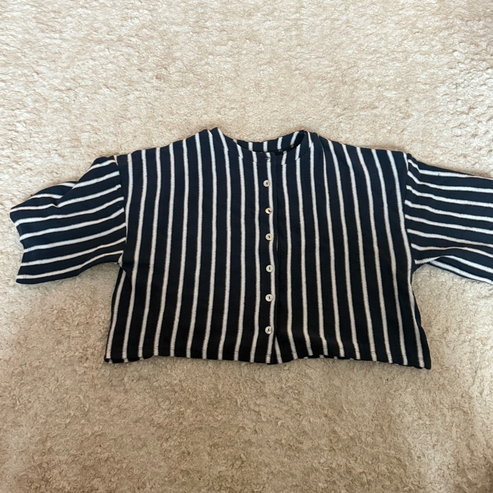 ASOS Navy and White Striped Top